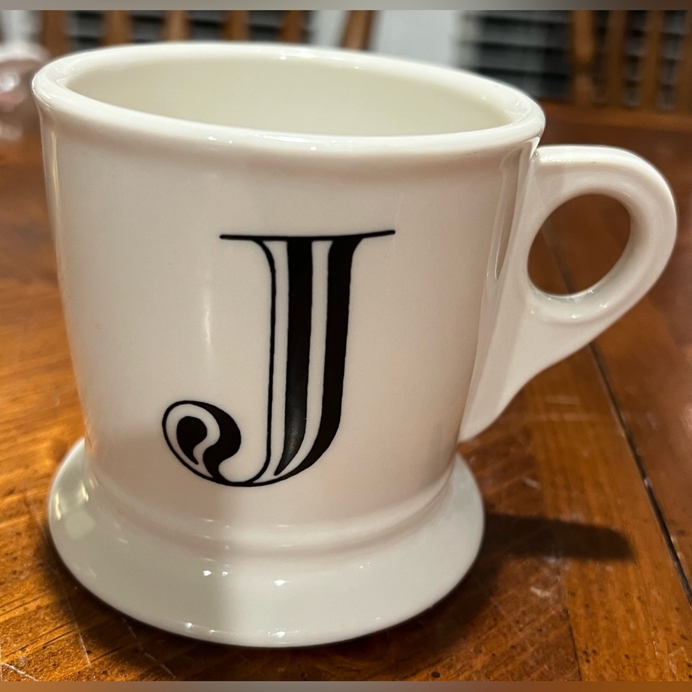 Anthropologie Monogram Initial “J” Coffee Tea Mug EUC! Classic